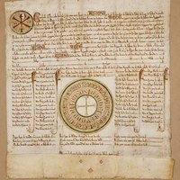 1254, diciembre, 28. Burgos. Alfonso X concede a Sevilla la creación de un Estudio General de latín y árabe.  Privilegio rodado. Institución Colombina. Archivo de la Catedral de Sevilla. Fondo Capitular, sec. IX, 10892, nº 10.