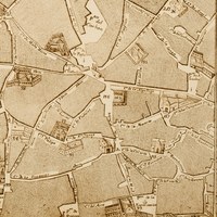 Sección del Plano de Olavide (1771) en que aparece la Alhóndiga numerada como 165. ©ICAS-SAHP, Archivo Municipal de Sevilla, edic. Eulen, 1992