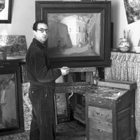 13.- Andrés Martínez de León en su estudio de Madrid. 1932 ©ICAS-SAHP, Fototeca Municipal de Sevilla, fondo Serrano