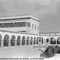 31. Hospital Psiquiátrico de Miraflores.  Bendición de nuevas instalaciones. Vista de uno de los pabellones inaugurados. 1949 ©ICAS-SAHP, Fototeca Municipal de Sevilla, archivo Gelán