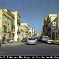 Calle Castilla esquina a calle Virgen del Patrocinio. 1992. ©ICAS-SAHP, Fototeca Municipal de Sevilla, fondo Gasán