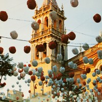 6. Velá de Santiago y Señá Santa Ana. 1991. Cartel. Firma: Jorge Sánchez Payán ©ICAS-SAHP, Archivo Municipal de Sevilla