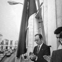 27.- El alcalde Manuel del Valle en el Instituto San Isidoro. ©ICAS-SAHP, Fototeca Municipal de Sevilla, fondo Alcaldía de Sevilla