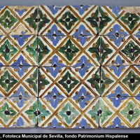 13 Panel de varios azulejos por tabla de arista. Siglo XVI