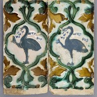 14 Panel de azulejos por tabla de arista. Siglo XVI