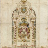 02 Bernardo Simón de Pineda.  Proyecto de retablo y reforma del presbiterio de la Capilla Real de Sevilla. 1689.  Archivo Municipal de Sevilla.  Ver op.cit., pp. 196-197. Tomo II